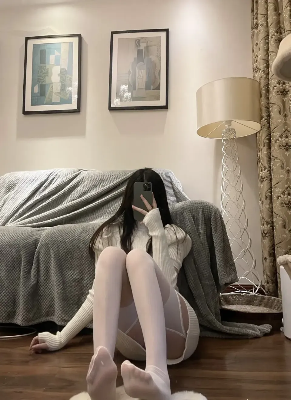 梦里一只喵_白色吊带袜__4_x